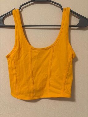 PacSun Bright Yellow Scoop Crop Tank